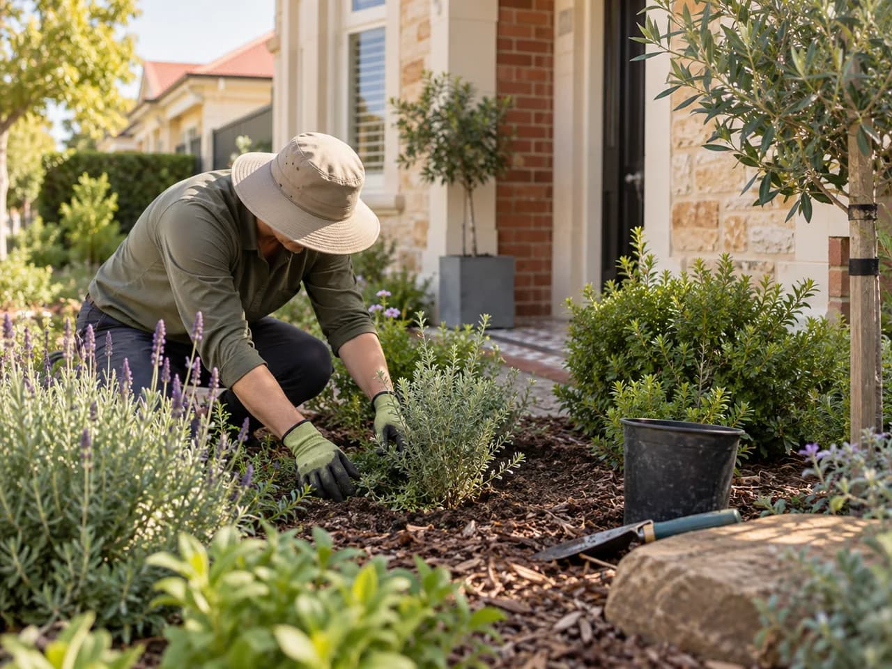 Illustrative planting and garden maintenance in Adelaide